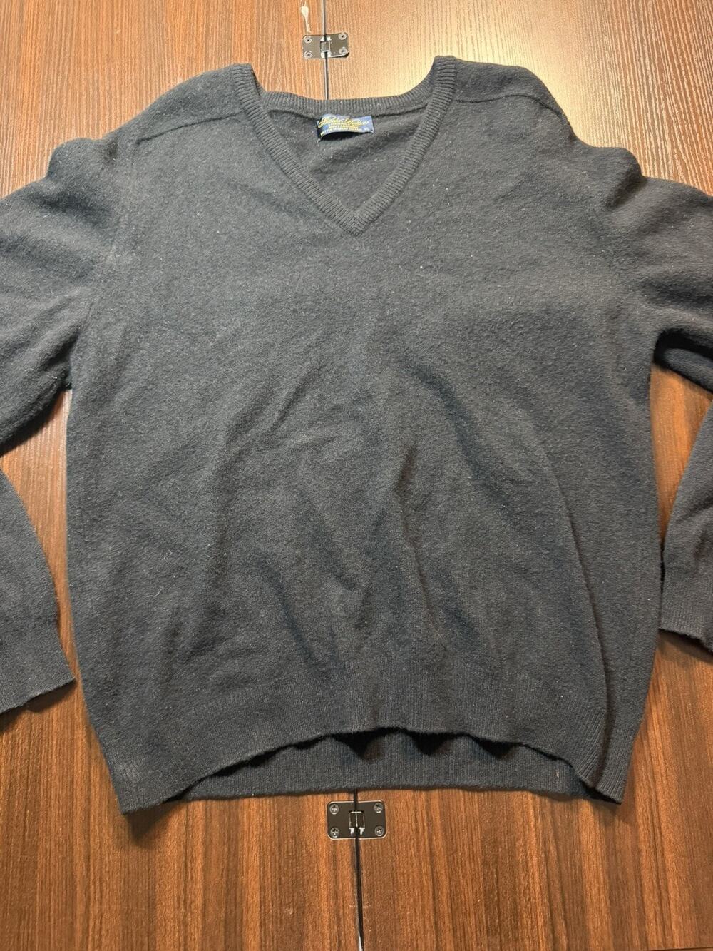 VTG Brooks Brothers Lambswool Men's Crewneck KNITTED in ENGLAND Sweater Vg XL